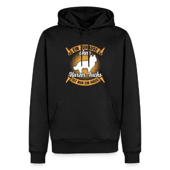 Ohne Harzer Fuchs nur ein Haus Hütefuchs - Männer Premium Bio Hoodie - Schwarz - Vorne - Nico (187cm)