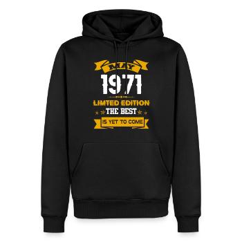 Mai 1971 Geburtstagsgeschenk - Männer Premium Bio Hoodie - Schwarz - Vorne - Nico (187cm)