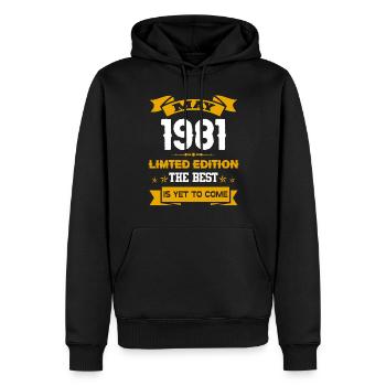 Mai 1981 Geburtstagsgeschenk - Männer Premium Bio Hoodie - Schwarz - Vorne - Nico (187cm)
