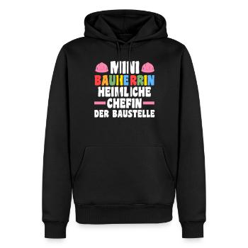 Bauherrin - Männer Premium Bio Hoodie - Schwarz - Vorne - Nico (187cm)