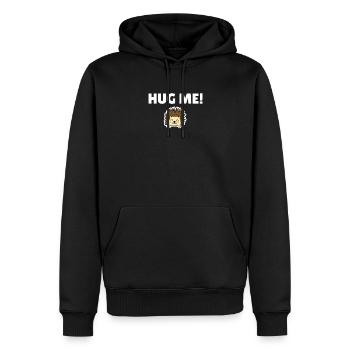 Fais-moi un câlin! - Sweat à capuche Premium bio Homme - noir - Devant - Nico (187cm)