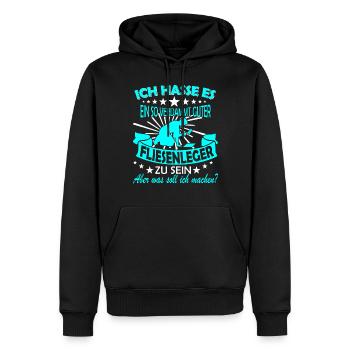 Fliesenleger Arbeit Kollege Fliesen Leger Geschenk - Männer Premium Bio Hoodie - Schwarz - Vorne - Nico (187cm)