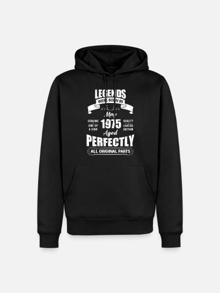 Legender blev født i maj 1975 fødselsdag - Herre Premium økologisk hoodie - sort