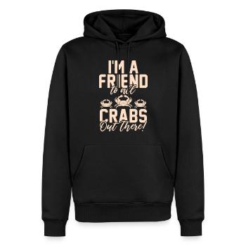 Cadeaux Crab Lover - Sweat à capuche Premium bio Homme - noir - Devant - Nico (187cm)