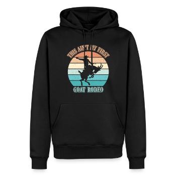 Ce n’est pas mon premier rodéo de chèvre Bronc Riding - Sweat à capuche Premium bio Homme - noir - Devant - Nico (187cm)