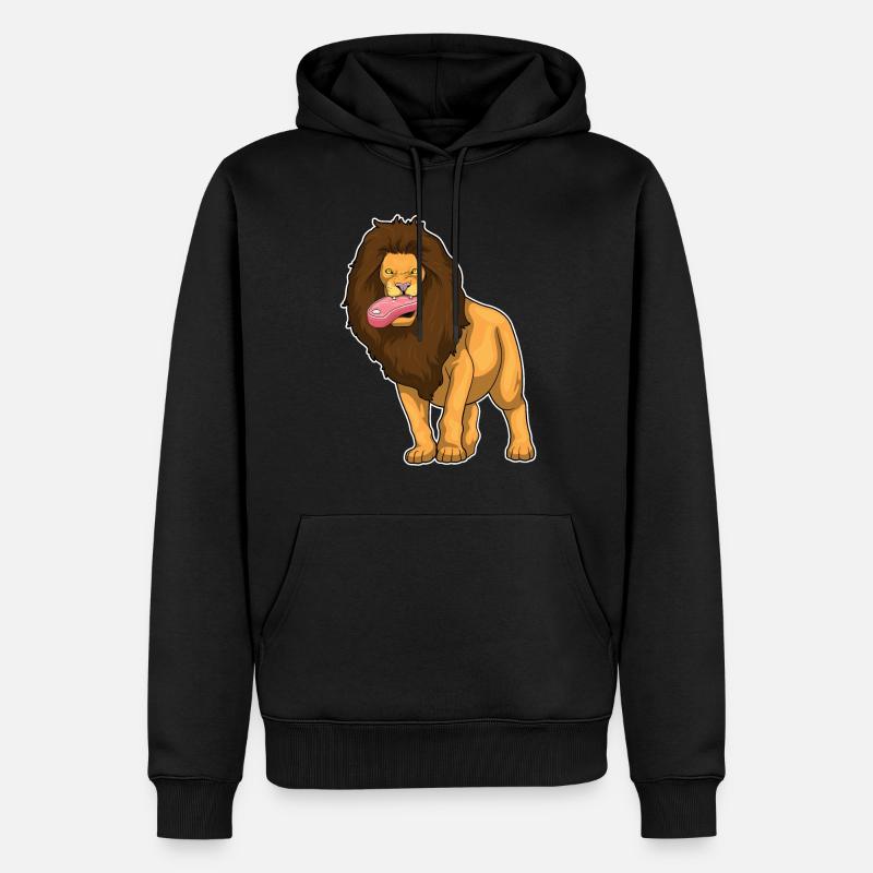 Viande de lion - Sweat à capuche Premium bio Homme - noir