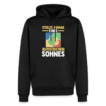 Mama Mutter Sohn Autismus Autist Autisten - Männer Premium Bio Hoodie - Schwarz - Vorne - Nico (187cm)