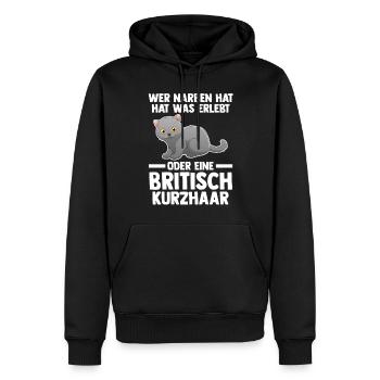 Britisch Kurzhaar Katze - Männer Premium Bio Hoodie - Schwarz - Vorne - Nico (187cm)