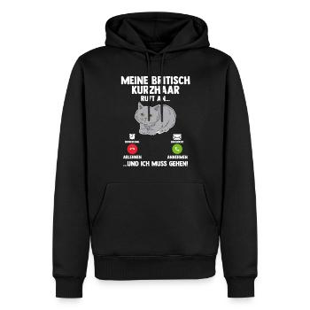 Britisch Kurzhaar Katze - Männer Premium Bio Hoodie - Schwarz - Vorne - Nico (187cm)