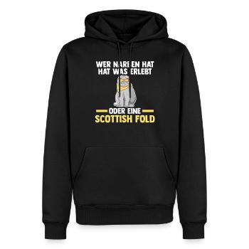 Scottish Fold Katze - Männer Premium Bio Hoodie - Schwarz - Vorne - Nico (187cm)