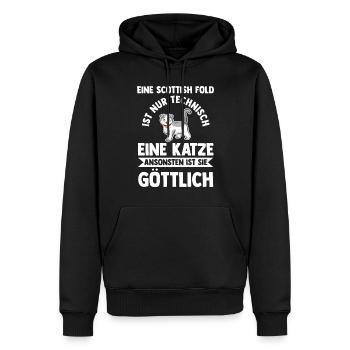 Scottish Fold Katze - Männer Premium Bio Hoodie - Schwarz - Vorne - Nico (187cm)