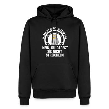 Scottish Fold Katze - Männer Premium Bio Hoodie - Schwarz - Vorne - Nico (187cm)