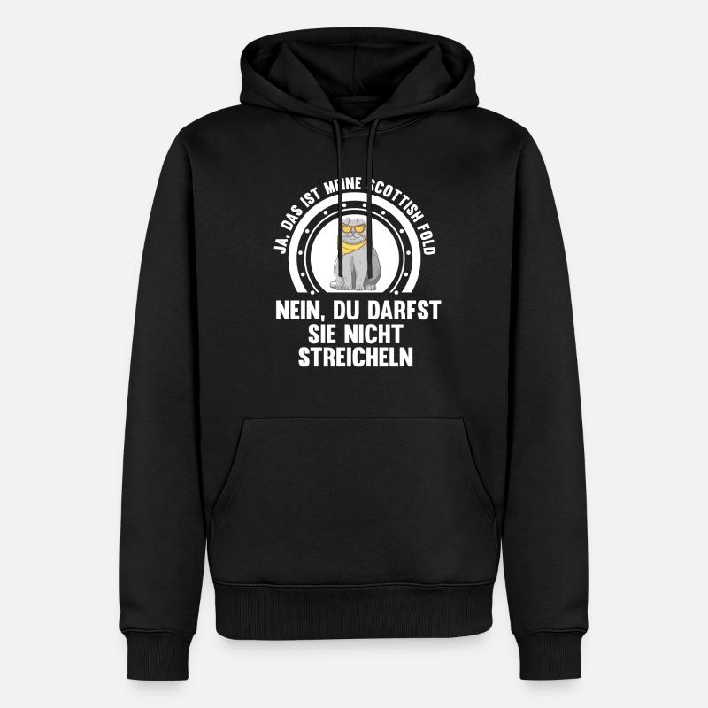 Scottish Fold Katze - Männer Premium Bio Hoodie - Schwarz