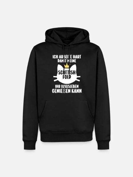Scottish Fold Katze - Männer Premium Bio Hoodie - Schwarz
