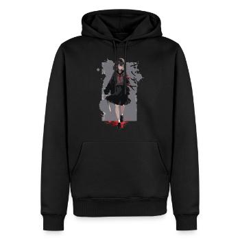 Gesugao Yandere Manga Anime Girl Personnage - Sweat à capuche Premium bio Homme - noir - Devant - Nico (187cm)