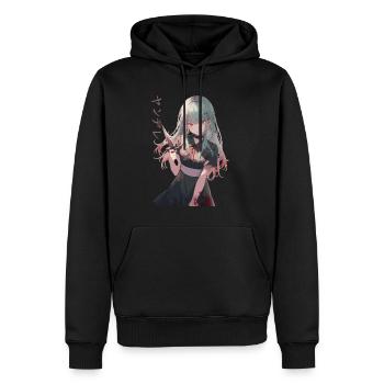 Gesugao Yandere Manga Anime Girl Personnage - Sweat à capuche Premium bio Homme - noir - Devant - Nico (187cm)