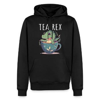 Tea Rex Süßer Dino in Teetasse - Männer Premium Bio Hoodie - Schwarz - Vorne - Nico (187cm)