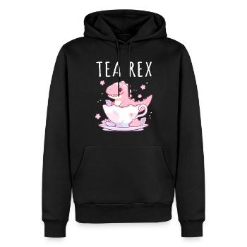 Tea Rex Sweet Dino in Teacup - Men’s Premium Organic Hoodie - black - Front - Nico (187cm)