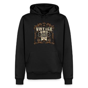 Millésime 2005 Anniversaire Vintage - Sweat à capuche Premium bio Homme - noir - Devant - Nico (187cm)