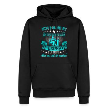 Informatiker It Experte Expert Computer Nerd - Männer Premium Bio Hoodie - Schwarz - Vorne - Nico (187cm)