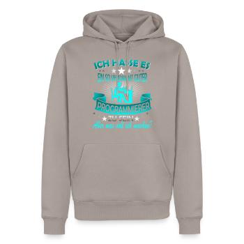 Programmierer IT Programmieren Geschenk Lustig - Männer Premium Bio Hoodie - Taupe - Vorne - Nico (187cm)