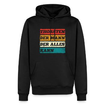 Thorsten Der Mann Der Alles Kann Vorname Thorsten - Männer Premium Bio Hoodie - Schwarz - Vorne - Nico (187cm)
