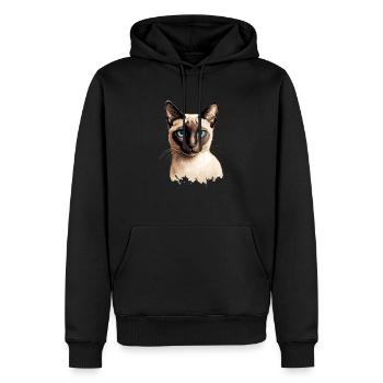 siamese cat - Männer Premium Bio Hoodie - Schwarz - Vorne - Nico (187cm)