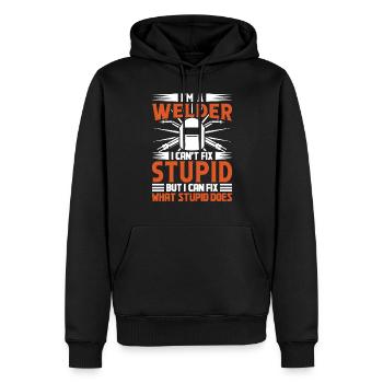 Welder Funny Saying Conceptions de soudage - Sweat à capuche Premium bio Homme - noir - Devant - Nico (187cm)