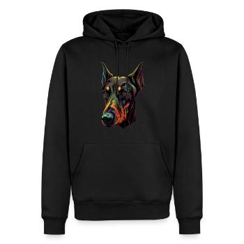 Doberman Dobermans Chien Chiens chiot Doberman - Sweat à capuche Premium bio Homme - noir - Devant - Nico (187cm)