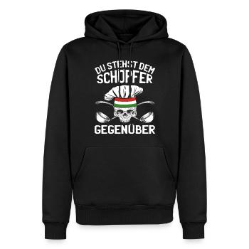 Koch Italien Küche - Schöpfer Gegenüber - Männer Premium Bio Hoodie - Schwarz - Vorne - Nico (187cm)