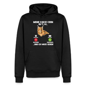 Maine Coon Katze - Männer Premium Bio Hoodie - Schwarz - Vorne - Nico (187cm)