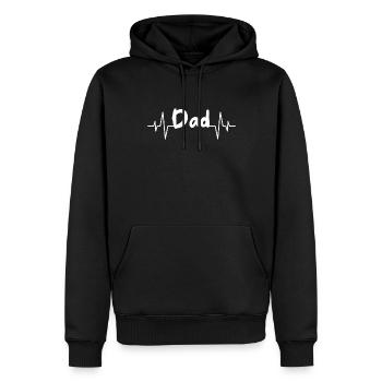 Battement de cœur de papa - Sweat à capuche Premium bio Homme - noir - Devant - Nico (187cm)