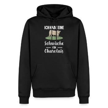 Charolais Rind I Frankreich Rinderzucht für - Männer Premium Bio Hoodie - Schwarz - Vorne - Nico (187cm)