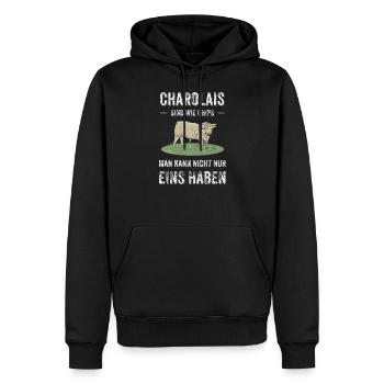 Charolais Rind I Frankreich Rinderzucht für - Männer Premium Bio Hoodie - Schwarz - Vorne - Nico (187cm)