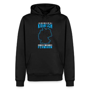 Fehmarn Souvenir - Männer Premium Bio Hoodie - Schwarz - Vorne - Nico (187cm)