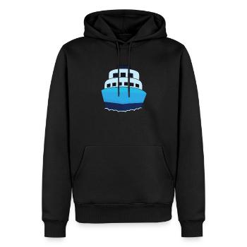 Kreuzfahrtschiff Design Blau Minimalistisch - Männer Premium Bio Hoodie - Schwarz - Vorne - Nico (187cm)