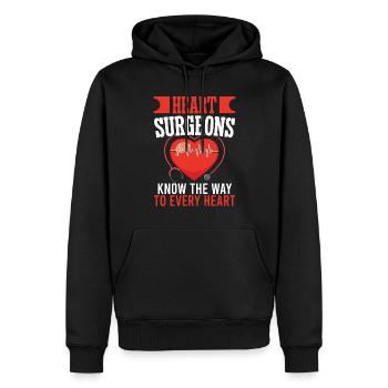Cardiac Surgeon Know Way To Every Heart Cardiac Surgery - Men’s Premium Organic Hoodie - black - Front - Nico (187cm)