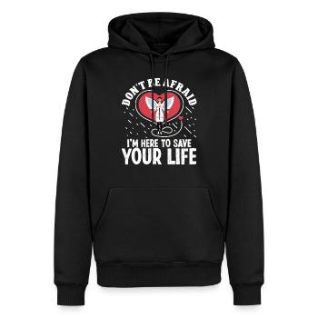 Cardiac Surgeon Don't Be Afraid Cardiac Surgery Surgeon - Men’s Premium Organic Hoodie - black - Front - Nico (187cm)