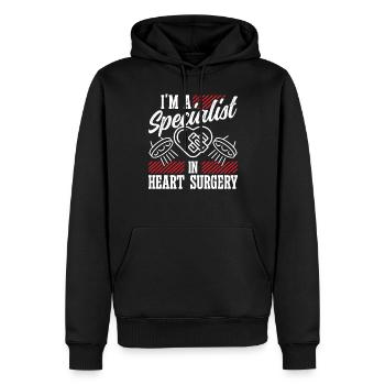Cardiac Surgeon Specialist Heart Surgery Cardiac Surgery - Men’s Premium Organic Hoodie - black - Front - Nico (187cm)