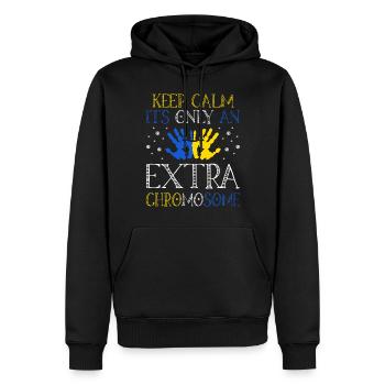Bleiben Sie Ruhig, Es Ist Nur Eine Zusätzliche - Männer Premium Bio Hoodie - Schwarz - Vorne - Nico (187cm)