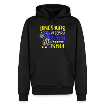Les dinosaures sont effrayants, syndrome de Down - Sweat à capuche Premium bio Homme - noir - Devant - Nico (187cm)