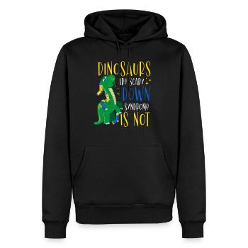 Les dinosaures sont effrayants Le syndrome de Down est - Sweat à capuche Premium bio Homme - noir - Devant - Nico (187cm)