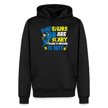 Les dinosaures sont effrayants Le syndrome de Down est - Sweat à capuche Premium bio Homme - noir - Devant - Nico (187cm)