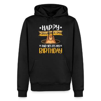 Alles Gute Zum Murmeltiertag Und Ja, Es Ist Mein - Männer Premium Bio Hoodie - Schwarz - Vorne - Nico (187cm)