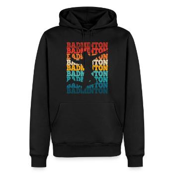 Badminton - Männer Premium Bio Hoodie - Schwarz - Vorne - Nico (187cm)