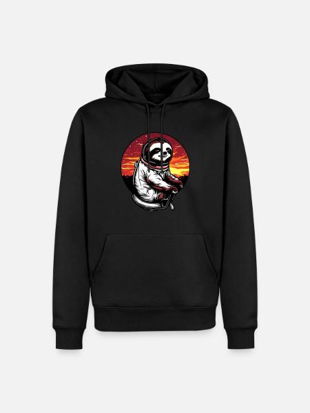 Lazyer in space at sunset - Men’s Premium Organic Hoodie - black