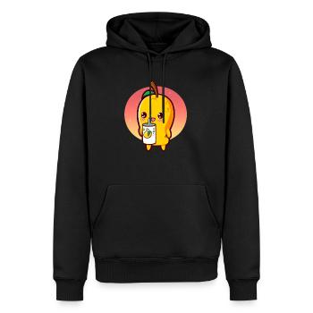 Refreshing mango enjoys mango juice - Men’s Premium Organic Hoodie - black - Front - Nico (187cm)