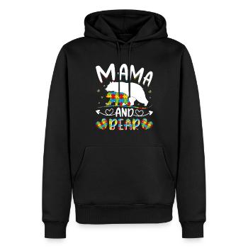 Maman et l’autisme - Sweat à capuche Premium bio Homme - noir - Devant - Nico (187cm)