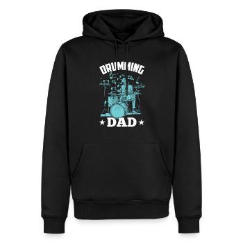 Batteur Père Tambour Batterie - Sweat à capuche Premium bio Homme - noir - Devant - Nico (187cm)