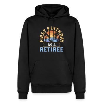 Premier anniversaire en tant que pensionnée enceinte - Sweat à capuche Premium bio Homme - noir - Devant - Nico (187cm)